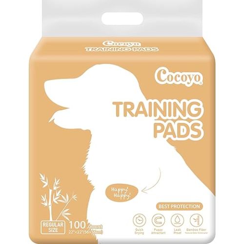 COCOYO Earth Friendly Bamboo Training Pads | Eco Friendly Puppy Pads for All Dogs | 100 Super Absorbent Puppy Training Pads, Deodorizing Dog Training Pads for Pets