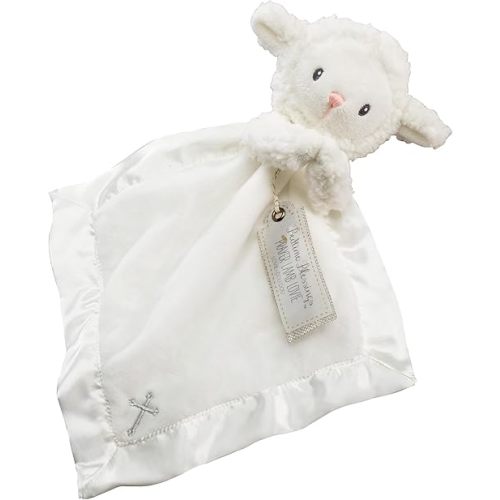 Baby Aspen Bedtime Blessings Lamb Lovie for Babies Security Blanket, Rattle, Newborn Baby Toy, White, 1 Count (Pack of 1)