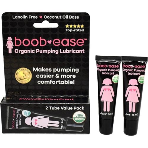 Bamboobies Pumping Lubricant Safe for Breastfeeding and Pumping Moisturizing Comfort for Nursing Moms - 0.5oz, 2 Pack