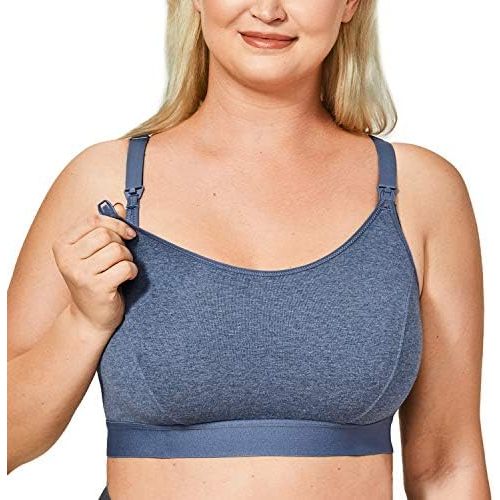 Gratlin Women's Plus Size Nursing Bra Sports Maternity Support Cotton Breastfeeding Bras