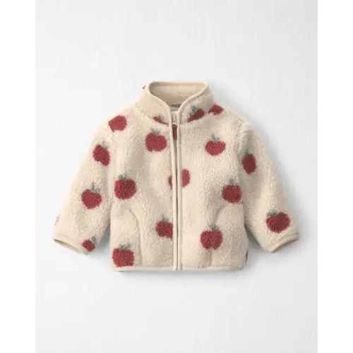 Baby Girl Recycled Teddy Fleece Jacket in Apples - Little Planet | Carter's