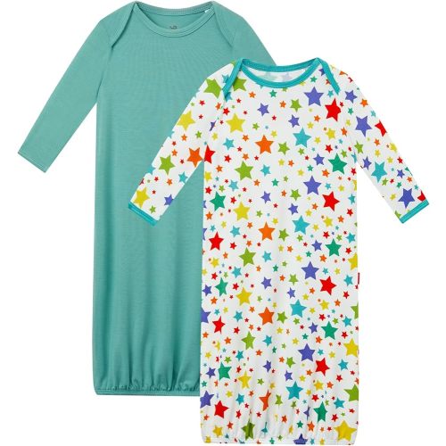 Bamboo Viscose 2-Pack Baby Gowns for Boys and Girls Long Sleeve Infant and Newborn Sleepers
