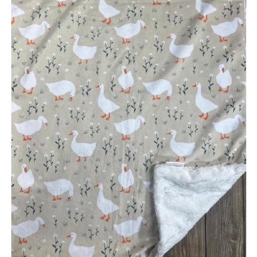 Pick Your Size Goose and Flowers Minky Blanket, Goose Blanket, Goose Nursery, Girl Blanket, Goose Hunting, Geese Blanket, Farm Nursery