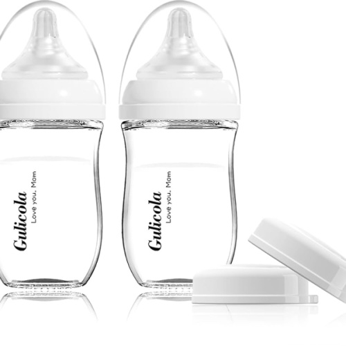 Gulicola Natural Glass Baby Bottle (2-Pack)