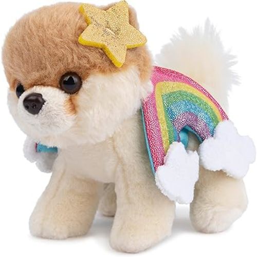 GUND Boo, The World’s Cutest Dog Rainbow Plush Pomeranian, Dog Stuffed Animal for Ages 1 and Up, Spring Decor, 5”