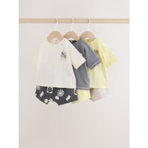 Buy Mono/Fluro Yellow Palms Tops and Shorts Baby Set 6 Piece (0mths-3yrs) from Next USA