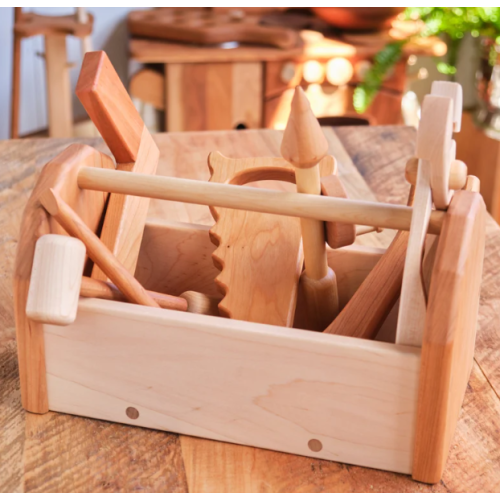 Play Hardwood Tool Box Set with Tools by CAMDEN ROSE