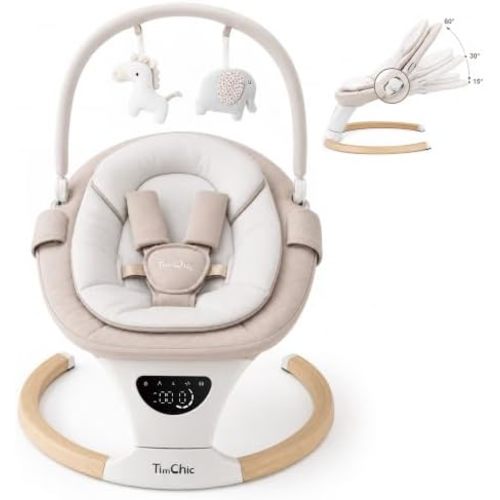 Baby Swing with Auto-Rocking, 5 Motions & 12 Melodies，Beige
