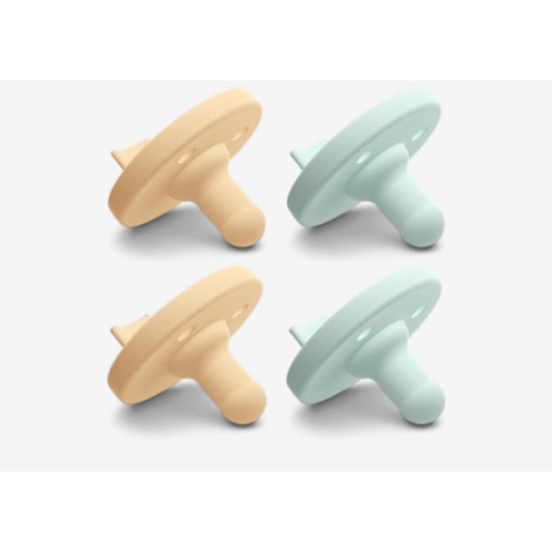 Philips Avent Soothie Orthodontic Baby Pacifiers, 100% Silicone Pacifiers, One Piece, BPA-Free, for Babies 3-18 Months, 2 Green and 2 Yellow, 4 Pack, Model SCF192/72
