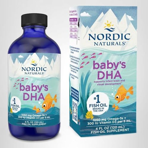Nordic Naturals Baby’s DHA, Unflavored - 4 oz - 1050 mg Omega-3 + 300 IU Vitamin D3 - Supports Brain, Vision & Nervous System Development in Babies - Non-GMO - Servings May Vary