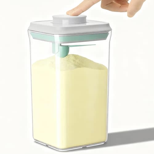 Formula Dispenser Milk Powder Container Pop Food Storage Container with Lid | 2.0qt / 900g Formula Container BPA-Free Airtight Stackable for Cereal Flour Pasta Snack Rice Sugar Kitchen Pantry Organizer