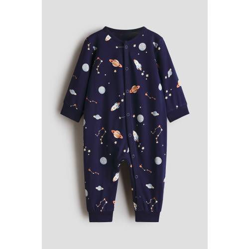 PRINTED COTTON PAJAMA JUMPSUIT