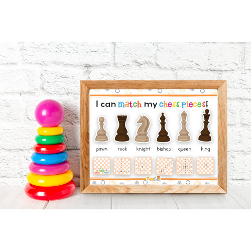 Chess Rules Learning Mat: Preschooler Busy Book, Velcro Pieces