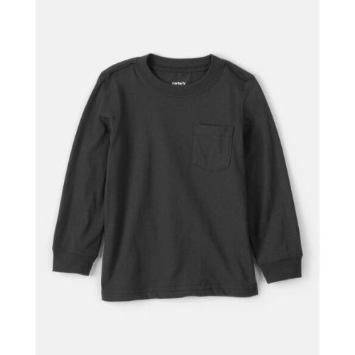 Toddler Boy Long-Sleeve Pocket Tee - Black - 4T