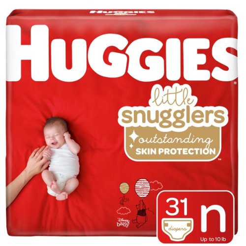 Huggies Little Snugglers Baby Diapers, Size Newborn, 31 Ct, Jumbo Pack