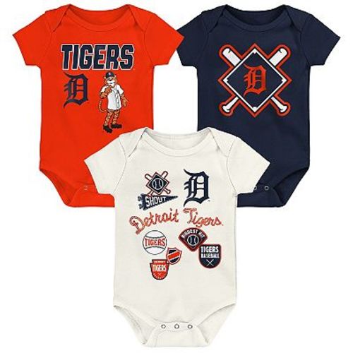 Newborn Outerstuff Detroit Tigers Home Plate 3-Piece Creeper Set
