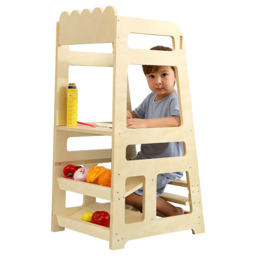 Harriet Bee Jaqual 2 - Step Stools for Kids, Adjustable Height Toddler Montessori Wooden Tower & Reviews | Wayfair