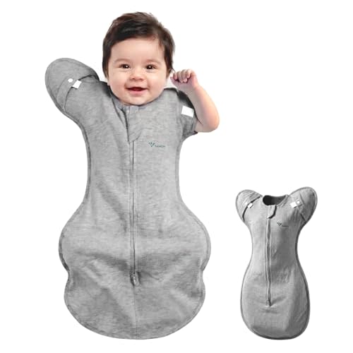SAIMON Baby Swaddle Sleep Sack,Swaddles for Newborns,with 2-Way Zipper | Self-Soothing Friendly,Anti-startle, Moro Reflex Resistant, Hand Access Option, Cotton, Soft and Breathable, Gentle Snug Fit