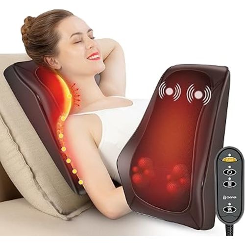 COMFIER Back Massager with Heat, Deep Tissue Shiatsu Neck and Back Massager Chair Use Massager Pillow with Adjustable Flap