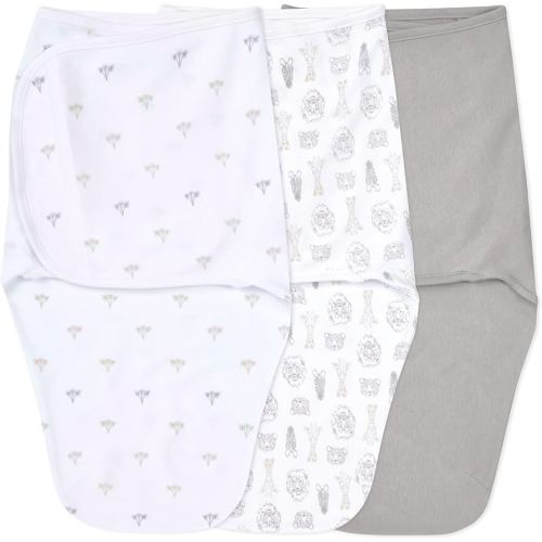 Amazon.com: aden + anais Easy Swaddle Wrap, Newborn Wearable Swaddle Blanket, Adjustable Fasteners, 100% Cotton, 3 Pack, 0-3 Months, On Safari : Baby