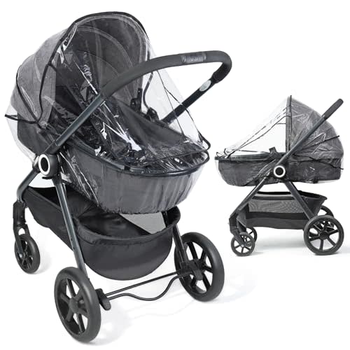 Stroller Rain Cover, with Window for Easy Access, Durable, Clear | Universal Rain Cover for Stroller, Breathable Baby Travel Weather Shield Stroller Accessories, All-around Protection