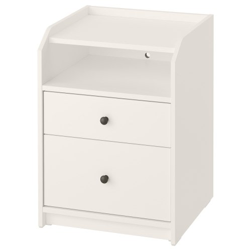 HAUGA 2-drawer chest - white 19 5/8x18 1/8x26 3/4 "