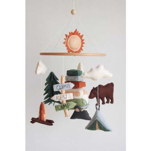 Camping baby mobile, mountain baby mobile, national park mobile