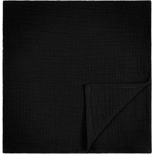 Muslin Swaddle Blanket, 100% Cotton Receiving Blanket, Black