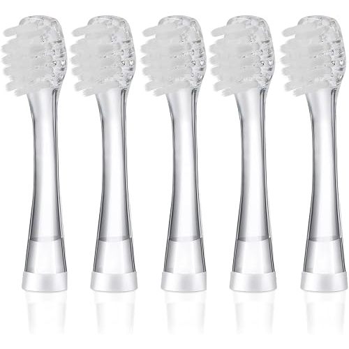 KOPBTBOY Baby Toothbrush Heads Compatible with Papablic BabyHandy/Toddler Sonic Electric Toothbrushes, Compatible with Brush-Baby BabySonic/Seago SG902/SG602, 5 Pack (3 Years+)