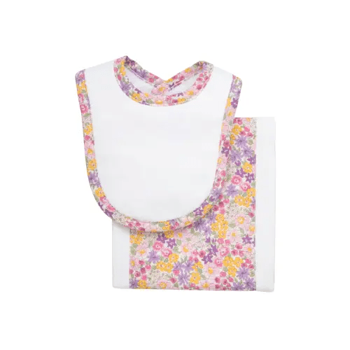 Butterfly Floral Drooler Bib & Burp Set