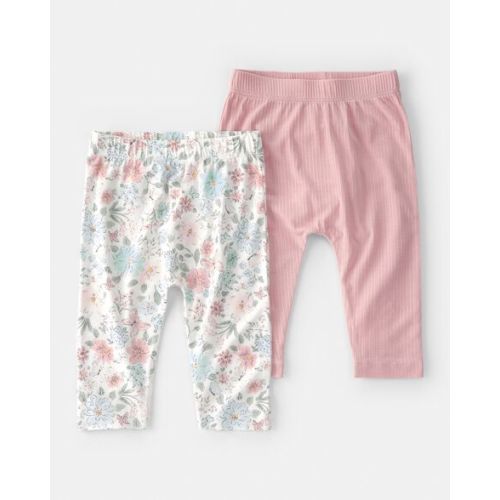 Baby Girl 2-Pack Butterfly Garden PurelySoft Pants - Pink | Carter's