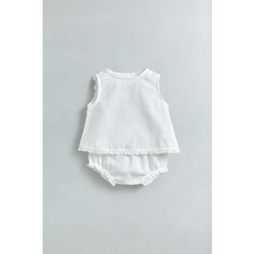 LINEN LACE SHIRT AND BLOOMERS SET - Oyster-white | ZARA United States