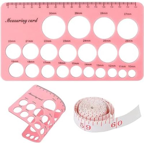 Nipple Measurement Tool Compatible with Flange Inserts, Flange Size Measure for Nipples, Nipple Sizer Measure, Nipple Flange Insert Measuring Tool, Nipple Ruler for Breast Pump Flange Sizing (Pink)