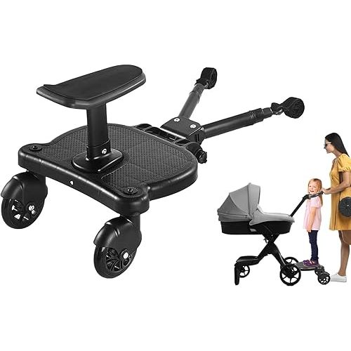 2 in 1 Sit and Stand Buggy Wheeled Board Suitable for Most Brands of Strollers,Stroller Board Attachment for Toddler 3-7 Years Old