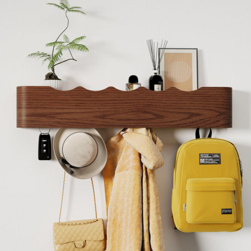 Latitude Run® 5-Hook Modern Coat Rack with Hidden Wall Hooks for Entryway, Bedroom, Bathroom | Wayfair