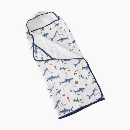 Little Unicorn Large Cotton Hooded Towel - Shark, Large