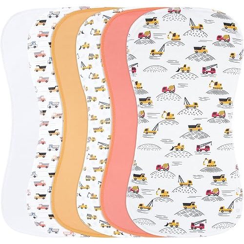 Baby Burp Cloths Large Size 3-Layers Thicken 100% Cotton Super Absorbent and Soft Baby Spit Up Burping Rags Baby Burp Cloth Set for Girls 6 Pack