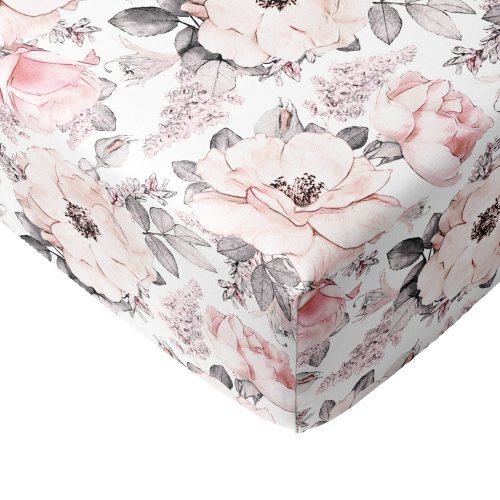 Crib Sheets  100% Cotton Fitted Crib Sheet Set Perfect for Baby Peonies