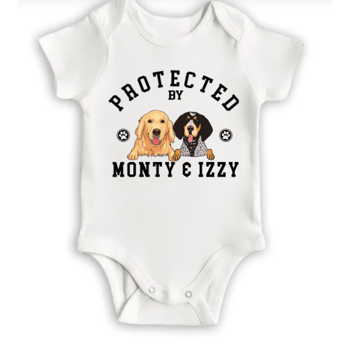 Personalized dog cat baby onesie - Protected By Pets - Personalized – Pawsionate