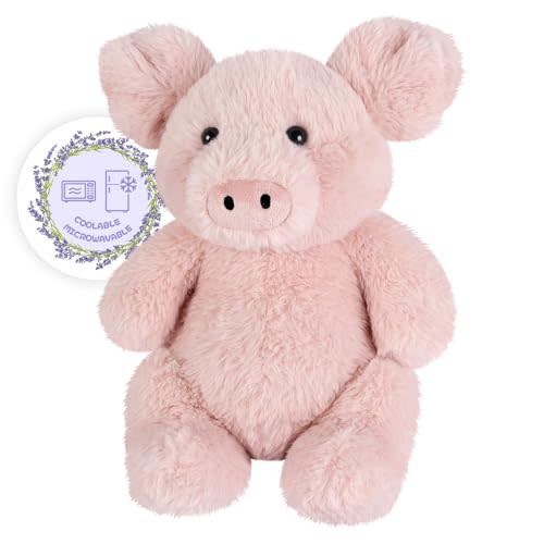 SuzziPals Heatable & Coolable Pig Stuffed Animal, Microwavable Heating Pad for Soothing Warmth & Relaxation, Lavender Scented Plush Toys for Companion & Stress Relief, Pig Gift for Adults & Kids
