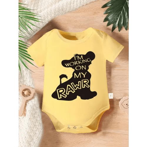 dog graphic letter print baby boy's casual onesie - Temu