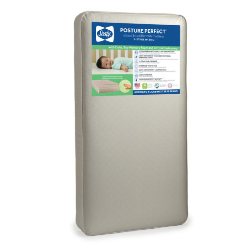 Sealy Baby Posture Perfect 2-Stage Waterproof Baby Crib Mattress and Toddler Bed Mattress - Hybrid Memory Foam & 150 Premium Coils - 52"x28" & Reviews | Wayfair