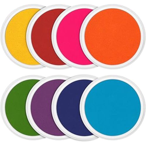 Ink Pad Pads for Rubber stamps, 7"Stamp Pad with 8 Colors for Kids