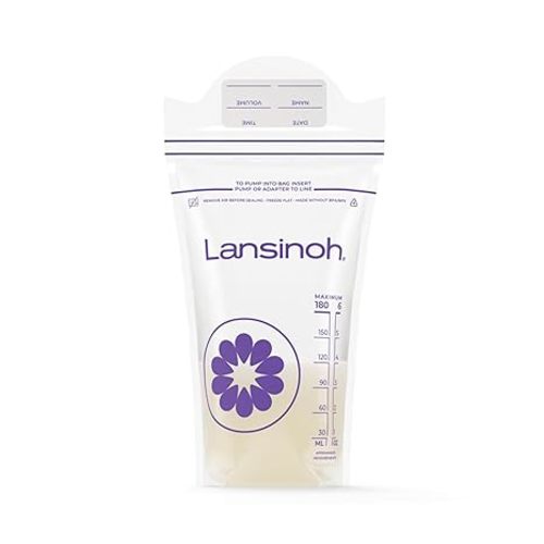 Lansinoh Breastmilk Storage Bags, 75 Count, Baby Essentials, Fast Freeze & Thaw Breast Milk Bags for Baby Bottle Feeding, Strength & Stretch, 6 Ounce