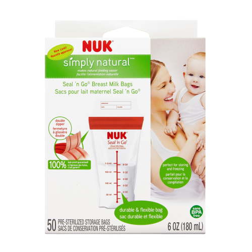 NUK Seal `n Go Breast Milk Storage Bags & Disposable Bottle Liners 45 ea