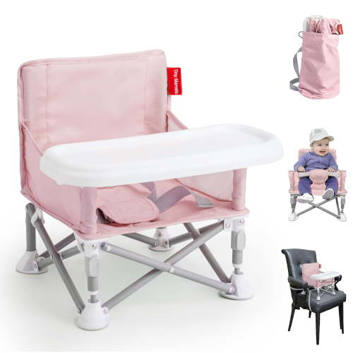 Tiny Marvels 3-in-1 Portable Baby Booster Seat, Foldable High Chair for Travel, Dining, Toddler Feeding