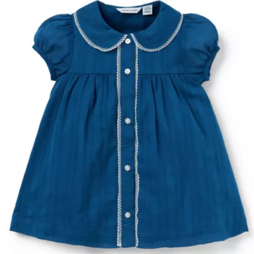 Baby Damselfly Blue Baby Textured Stripe Collar Dress by Janie and Jack
