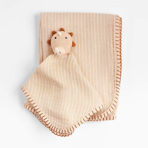 Dinosaur Lovey and Baby Stroller Blanket Gift Set