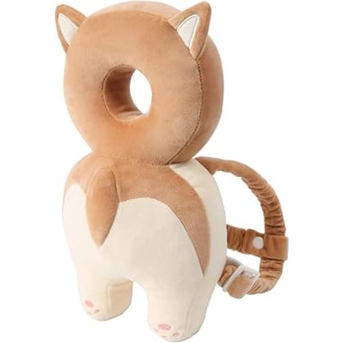Baby Head Protector Backpack -Soft & Lightweight Pads - Prevents Bebes Backward Fall Corgi