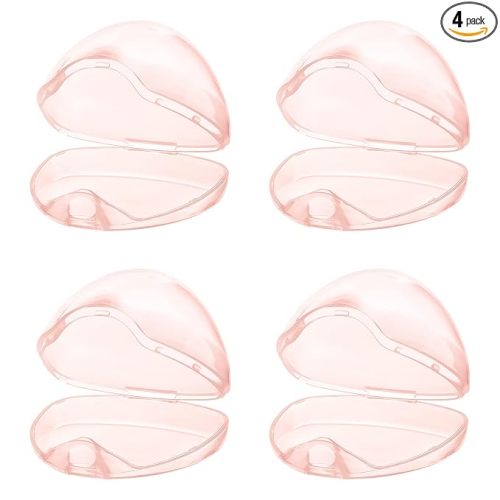 Accmor Pacifier Case, Pacifier Holder Case, Pacifier Container for Travel, BPA Free,Transparent Pink, 4 Pack